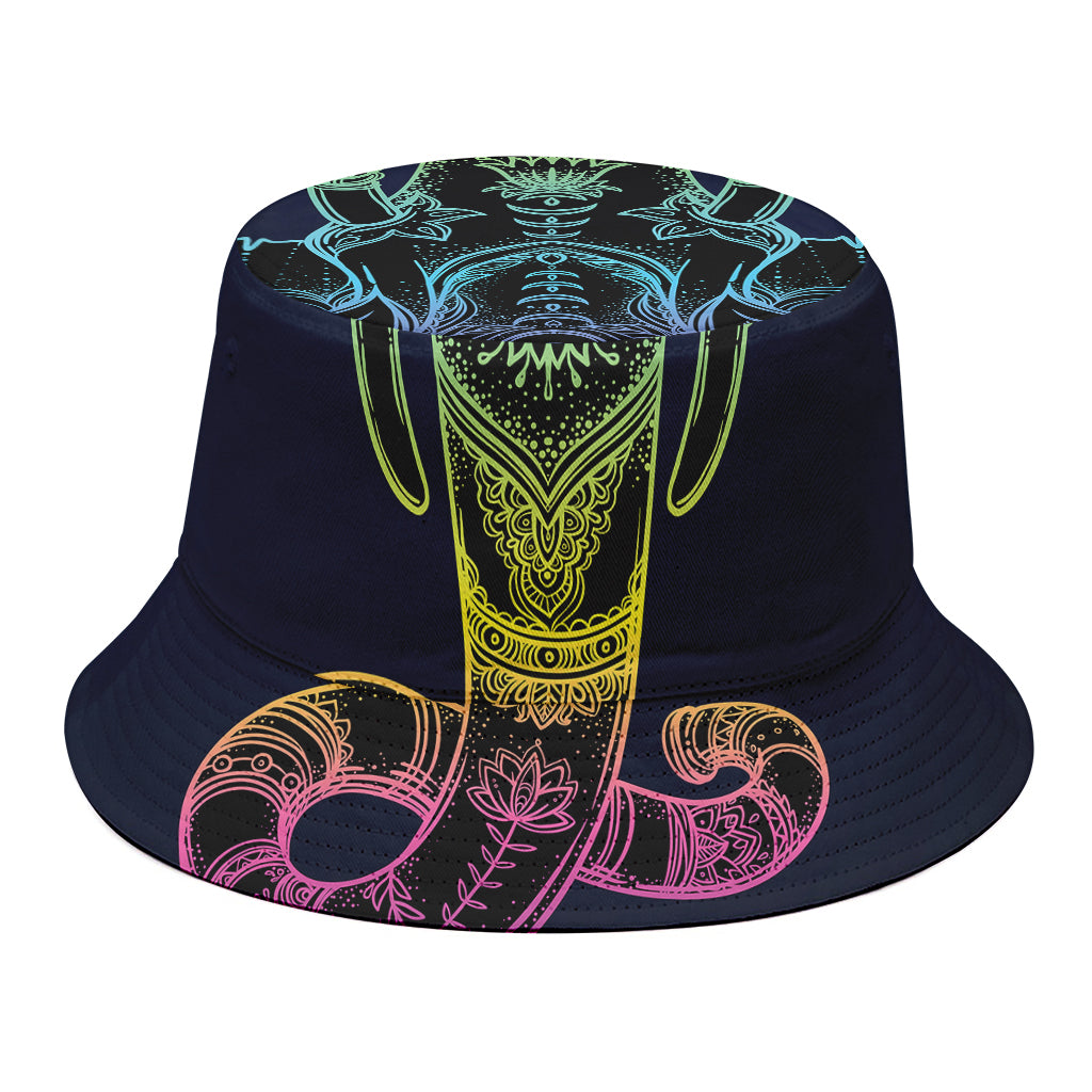 Colorful Spiritual Elephant Print Bucket Hat