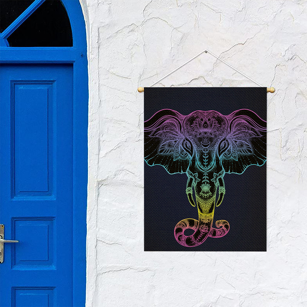 Colorful Spiritual Elephant Print Garden Flag