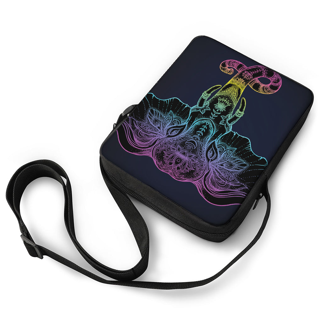 Colorful Spiritual Elephant Print Rectangular Crossbody Bag