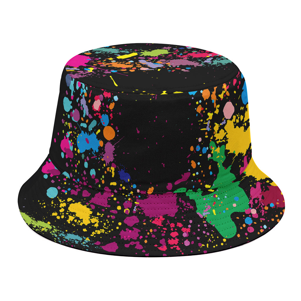 Colorful Splash Yin Yang Print Bucket Hat