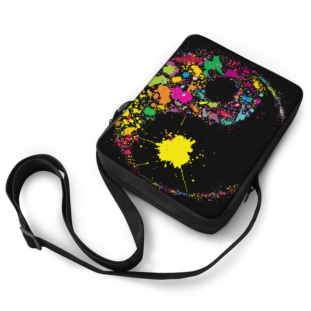 Colorful Splash Yin Yang Print Rectangular Crossbody Bag