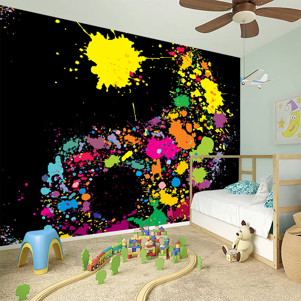 Colorful Splash Yin Yang Print Wall Sticker