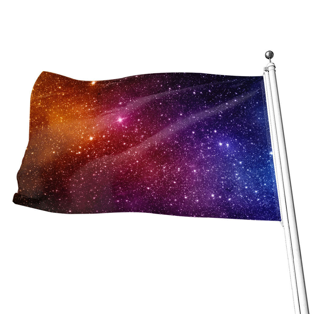 Colorful Stardust Galaxy Space Print Flag