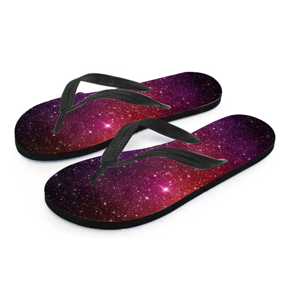 Colorful Stardust Galaxy Space Print Flip Flops