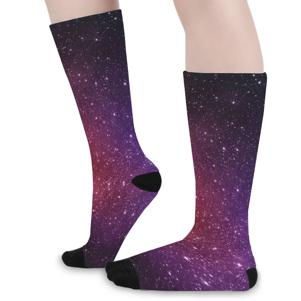 Colorful Stardust Galaxy Space Print Long Socks