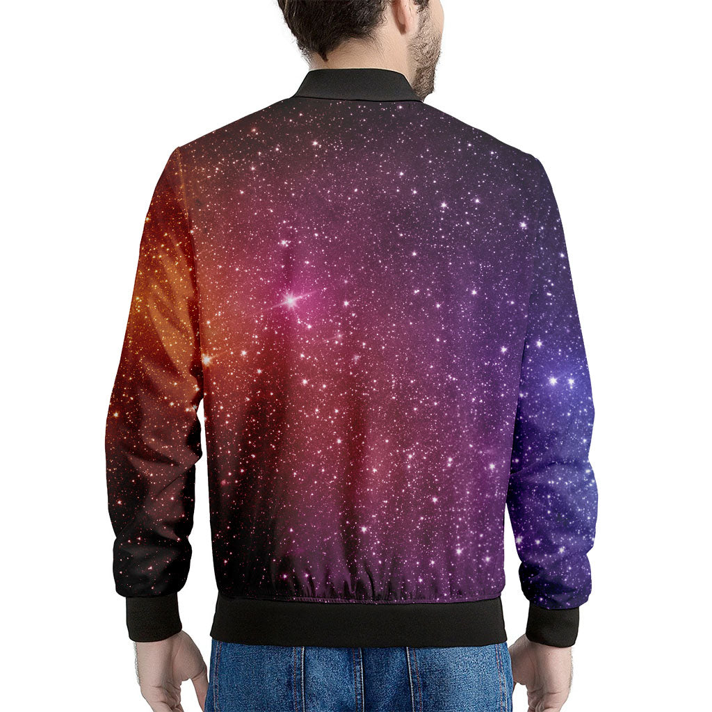 Colorful Stardust Galaxy Space Print Men's Bomber Jacket