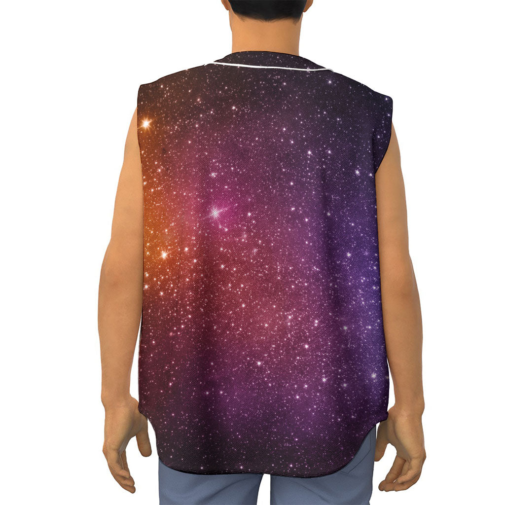Colorful Stardust Galaxy Space Print Sleeveless Baseball Jersey