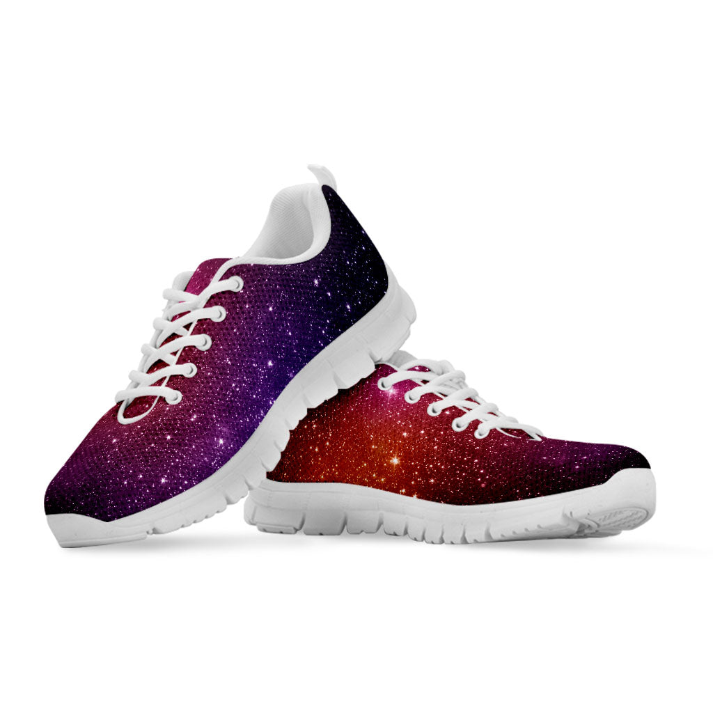Colorful Stardust Galaxy Space Print White Running Shoes
