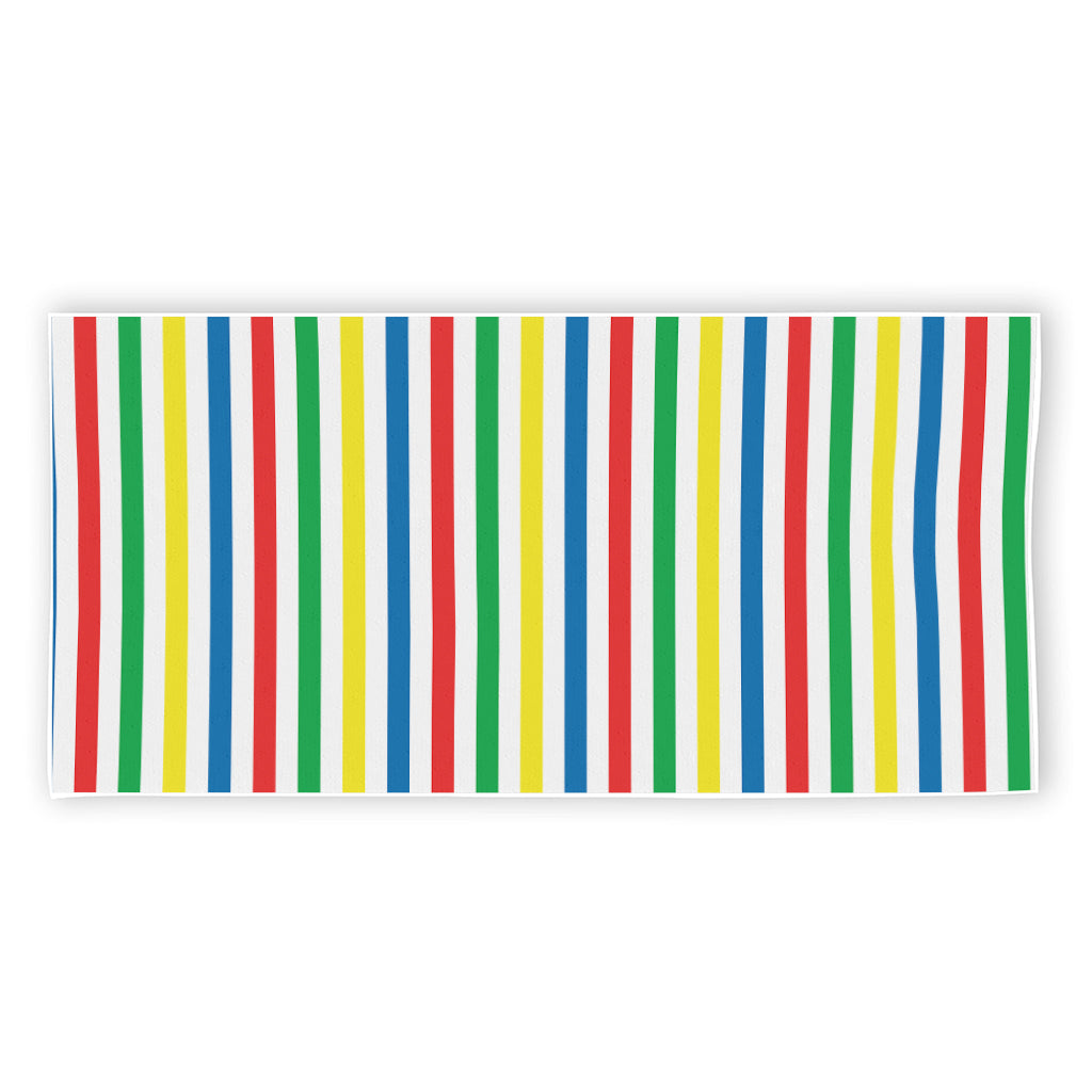 Colorful Striped Pattern Print Beach Towel