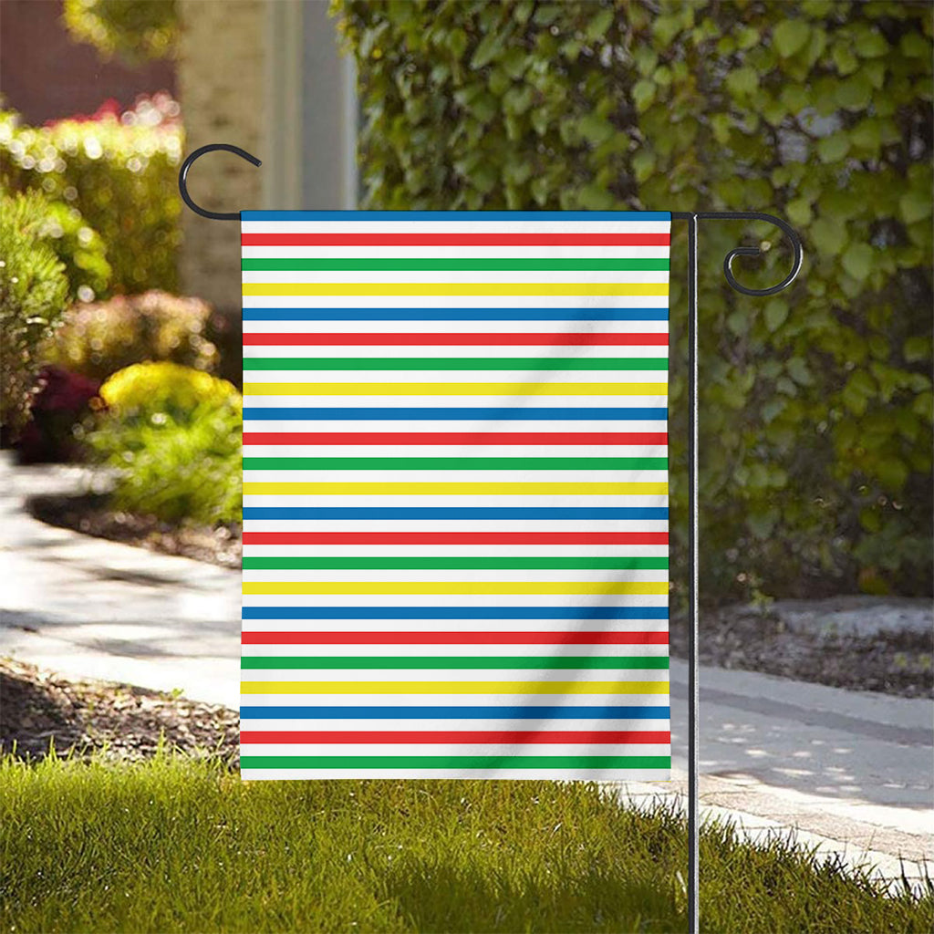 Colorful Striped Pattern Print House Flag