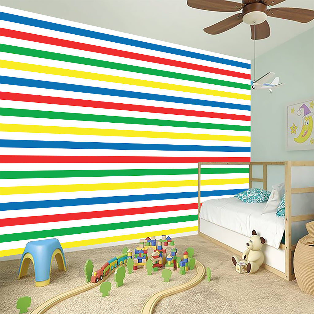 Colorful Striped Pattern Print Wall Sticker