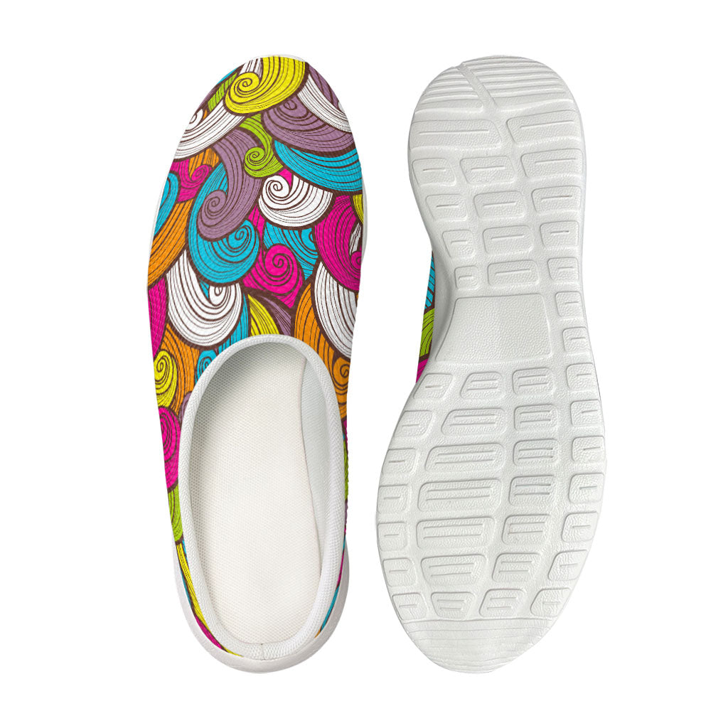 Colorful Surfing Wave Pattern Print Mesh Casual Shoes