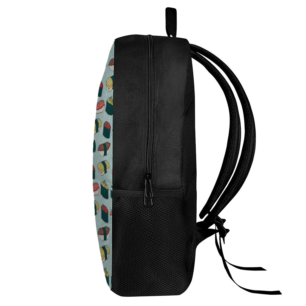 Colorful Sushi And Rolls Pattern Print 17 Inch Backpack