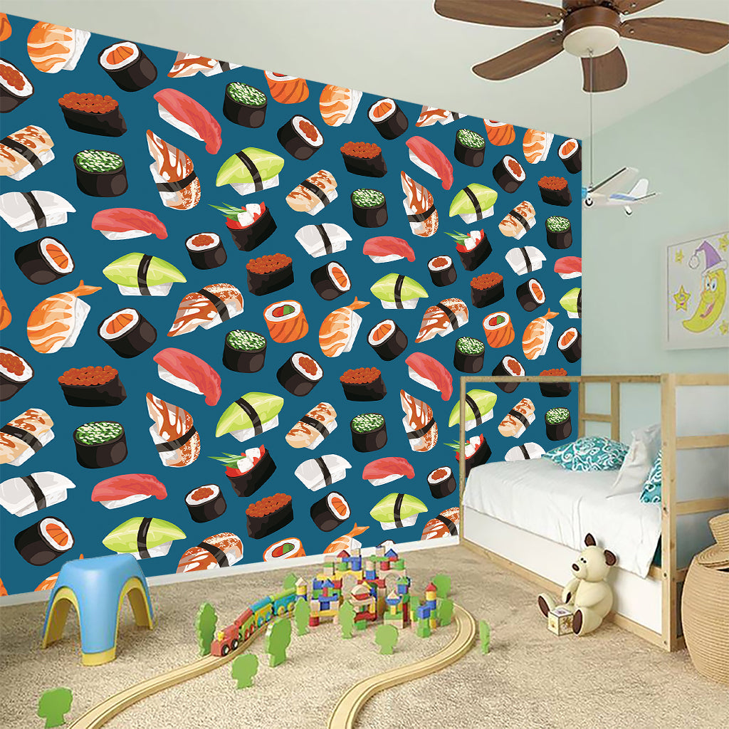 Colorful Sushi Pattern Print Wall Sticker