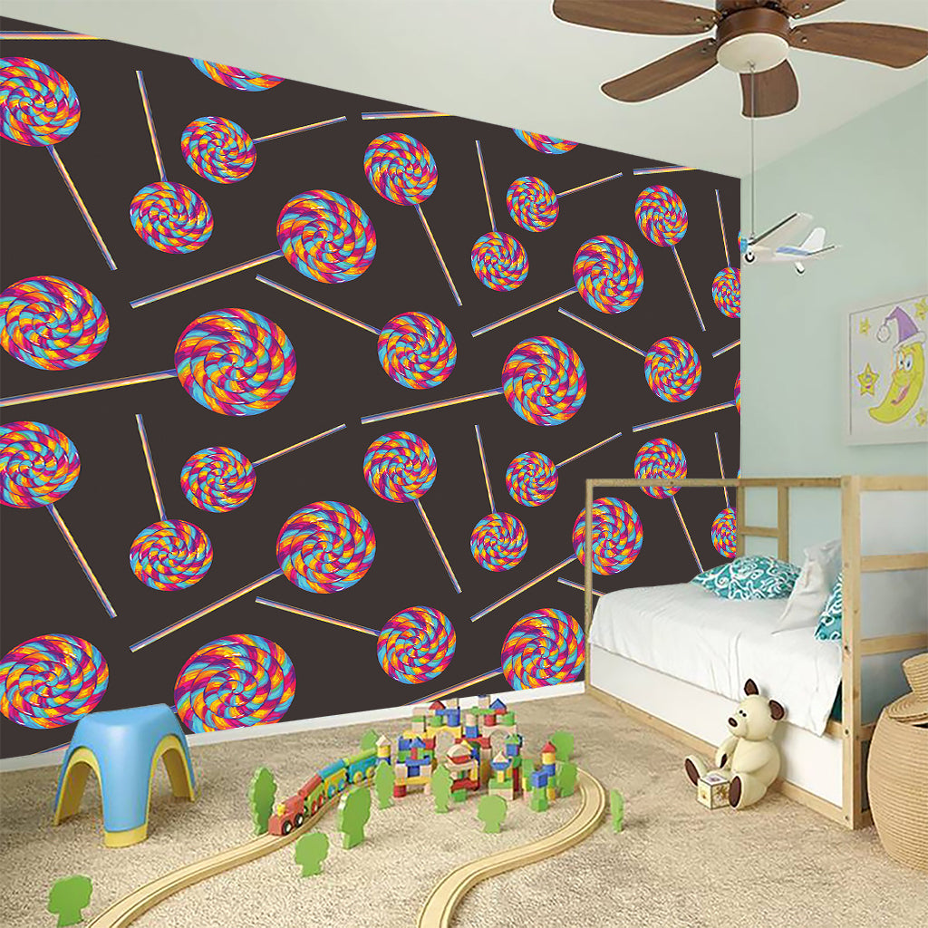 Colorful Swirl Lollipop Pattern Print Wall Sticker