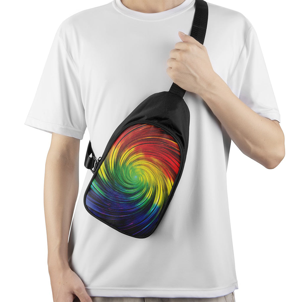 Colorful Swirl Print Chest Bag