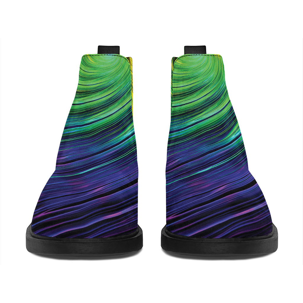 Colorful Swirl Print Flat Ankle Boots