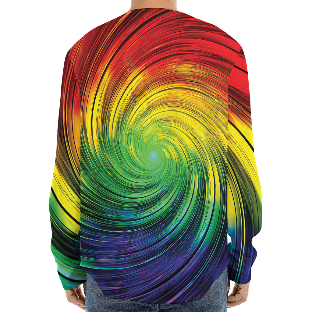 Colorful Swirl Print Long Sleeve Baseball Jersey