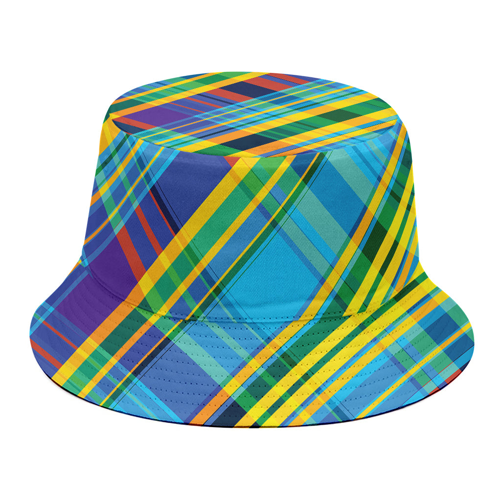 Colorful Tartan Pattern Print Bucket Hat