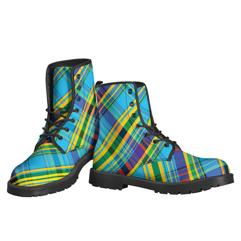 Colorful Tartan Pattern Print Backpack