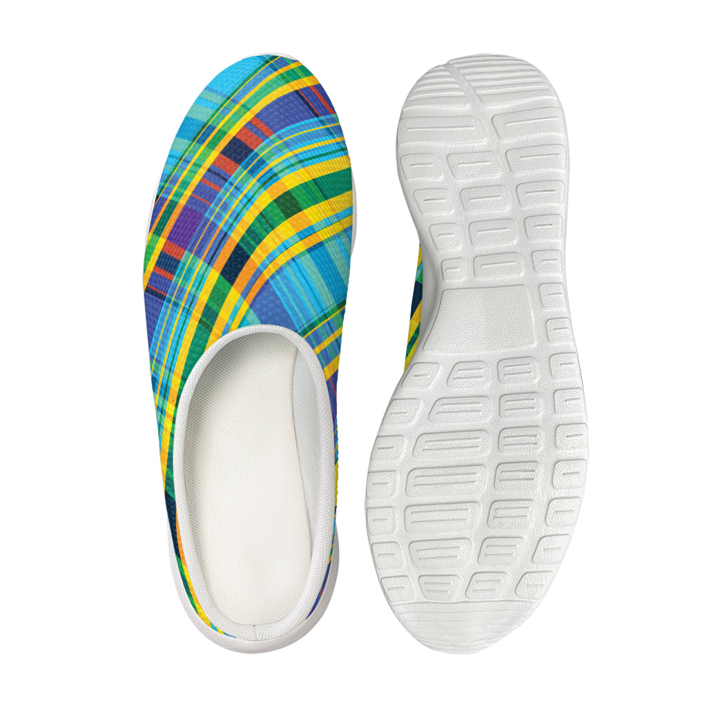 Colorful Tartan Pattern Print Mesh Casual Shoes