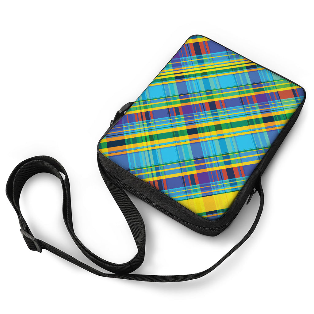 Colorful Tartan Pattern Print Rectangular Crossbody Bag