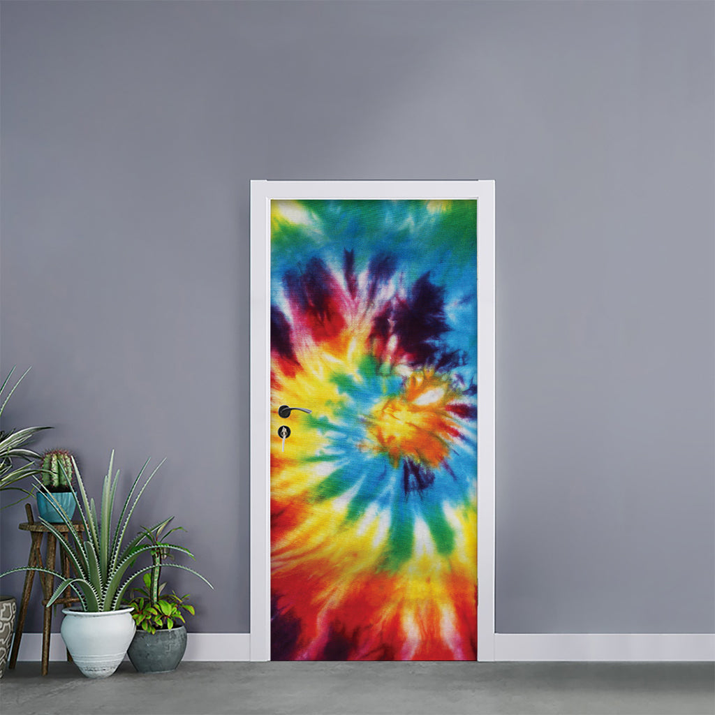 Colorful Tie Dye Print Door Sticker