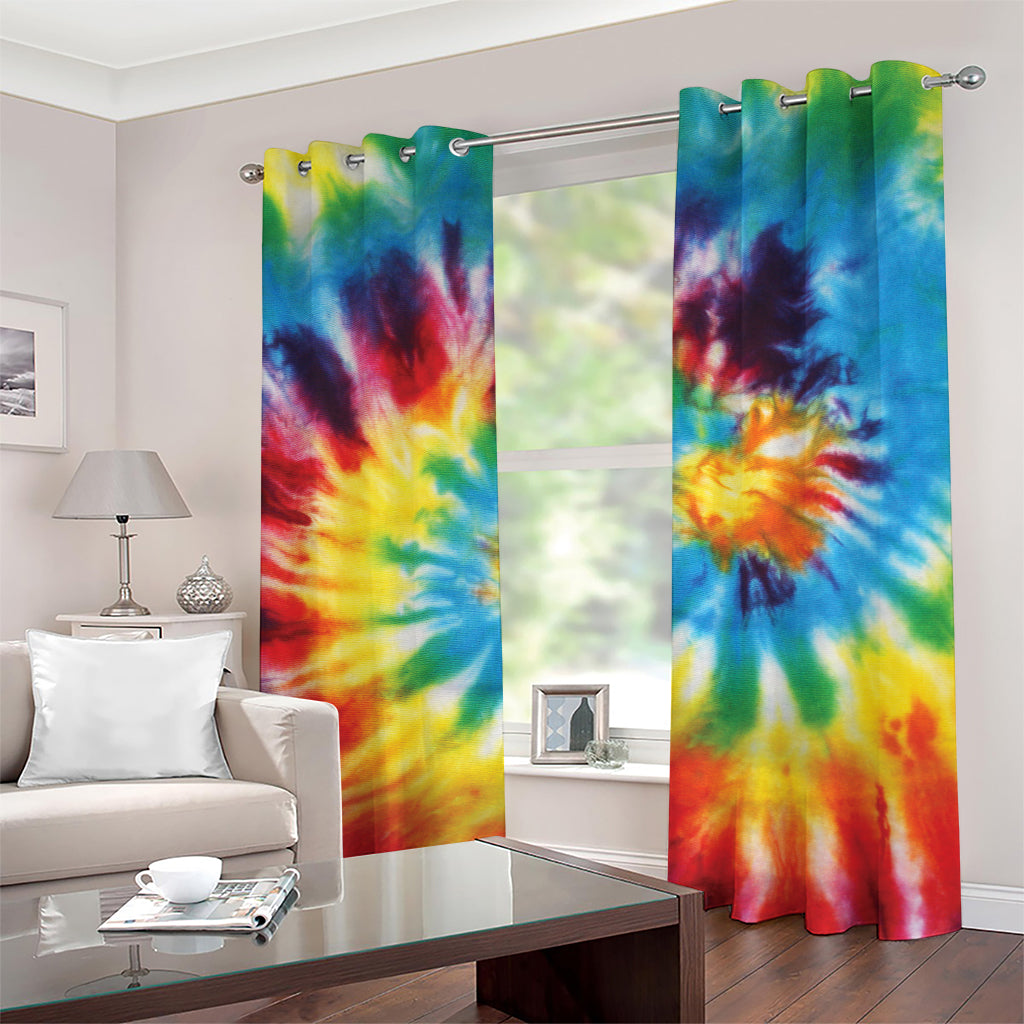 Colorful Tie Dye Print Grommet Curtains