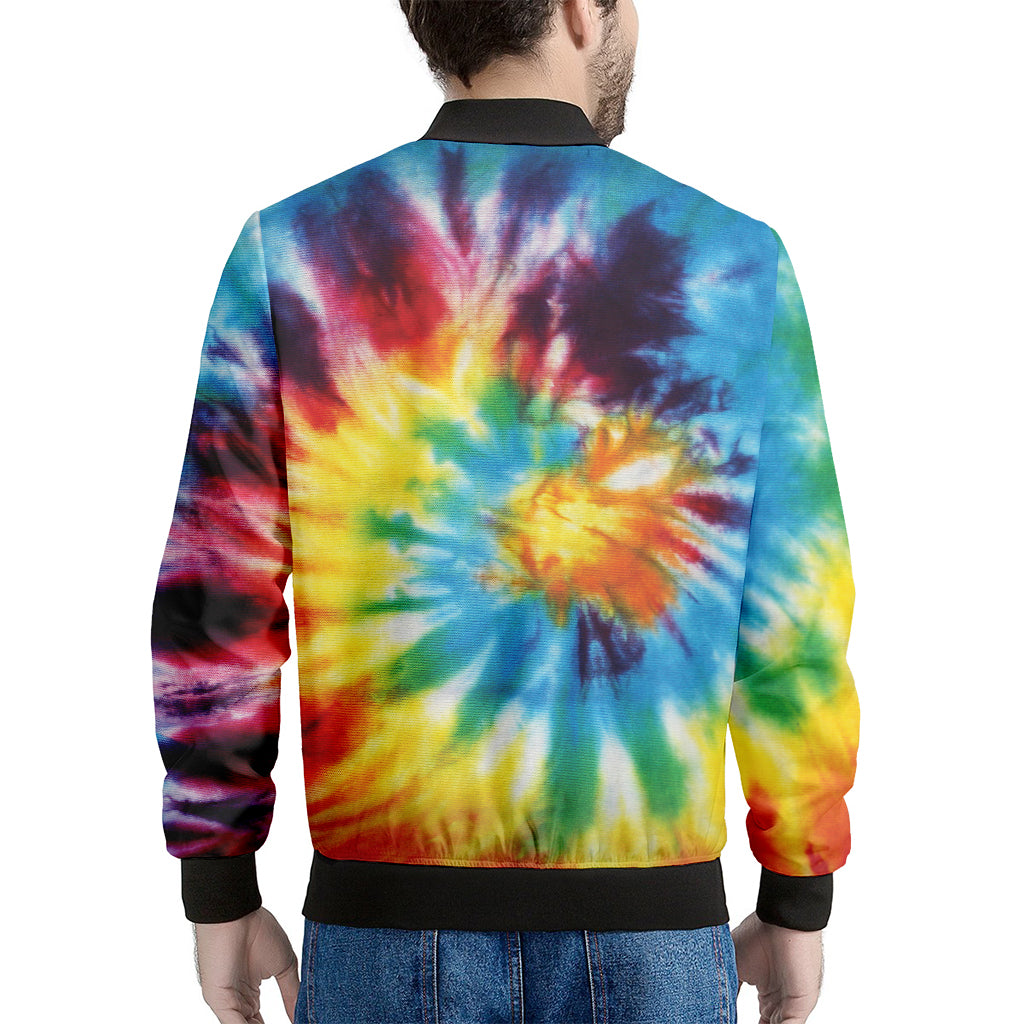 Colorful Tie Dye Print Men's Bomber Jacket