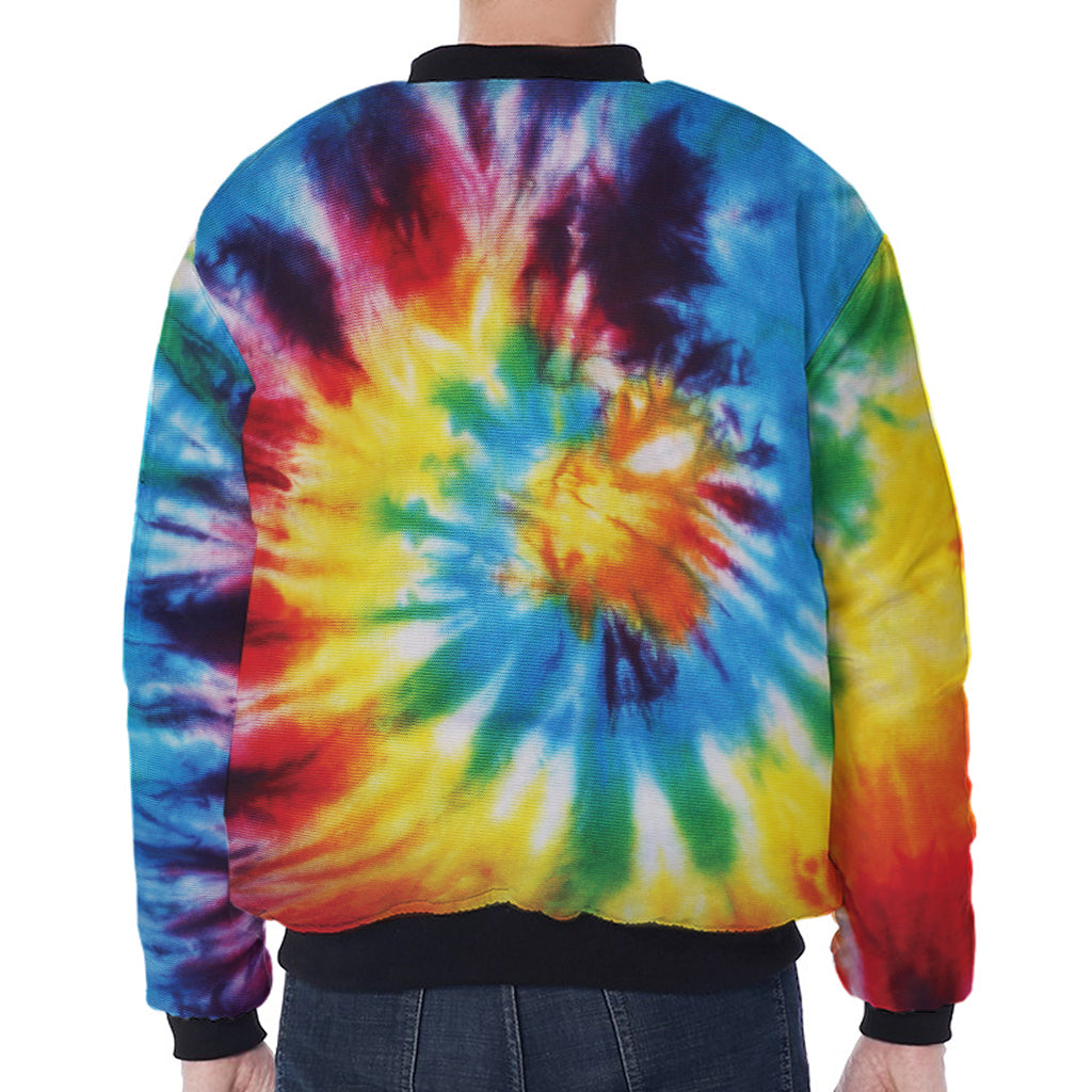 Colorful Tie Dye Print Zip Sleeve Bomber Jacket