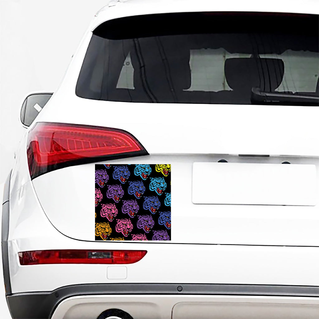 Colorful Tiger Head Pattern Print Car Sticker