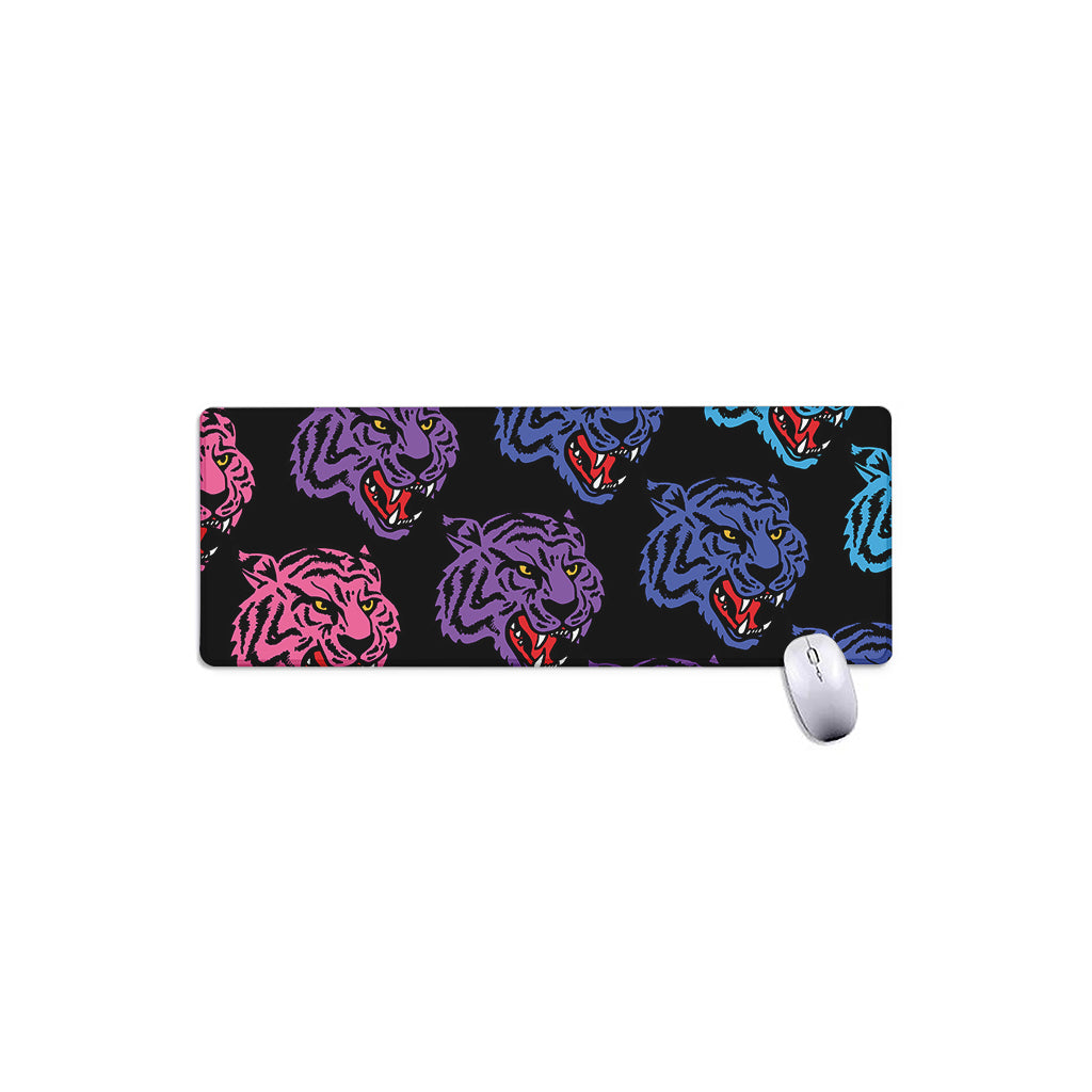 Colorful Tiger Head Pattern Print Extended Mouse Pad