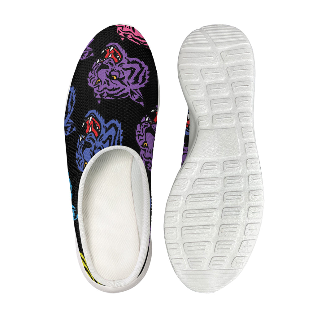 Colorful Tiger Head Pattern Print Mesh Casual Shoes