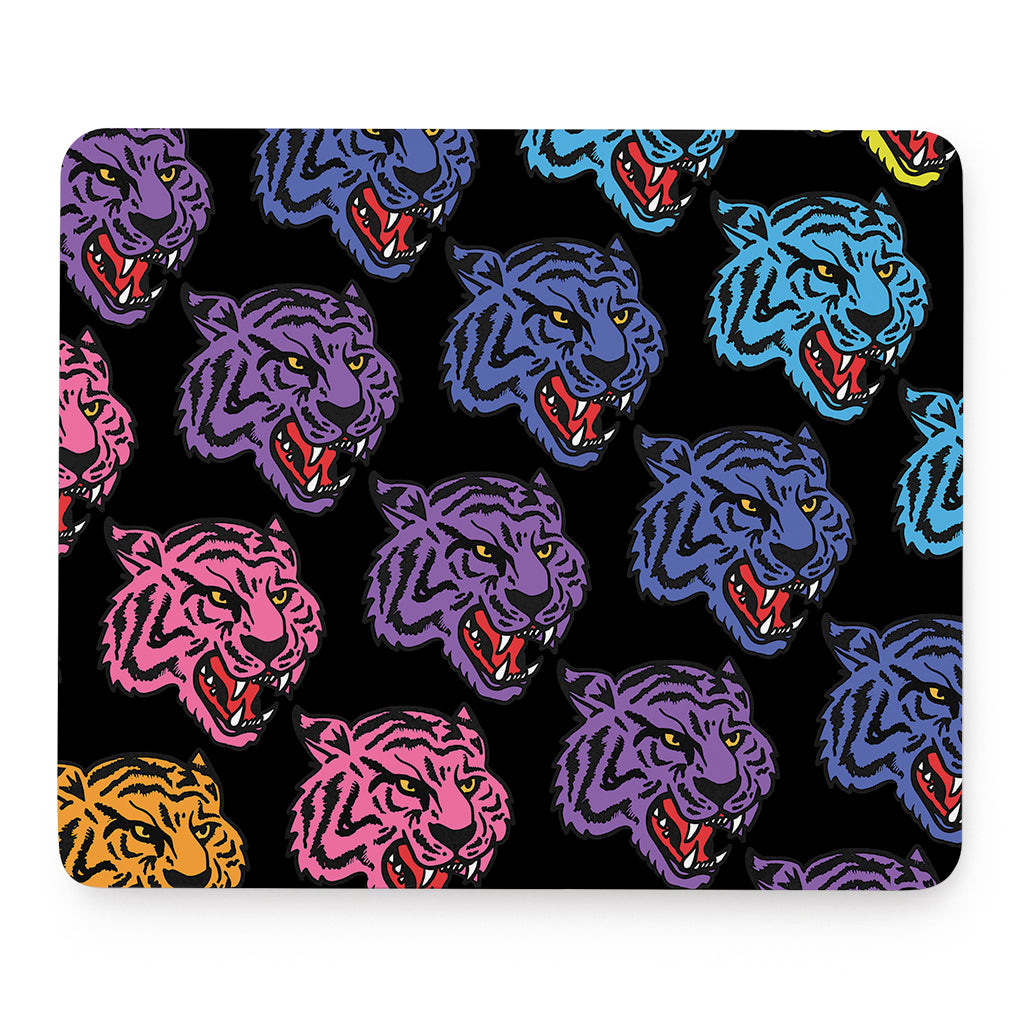 Colorful Tiger Head Pattern Print Mouse Pad