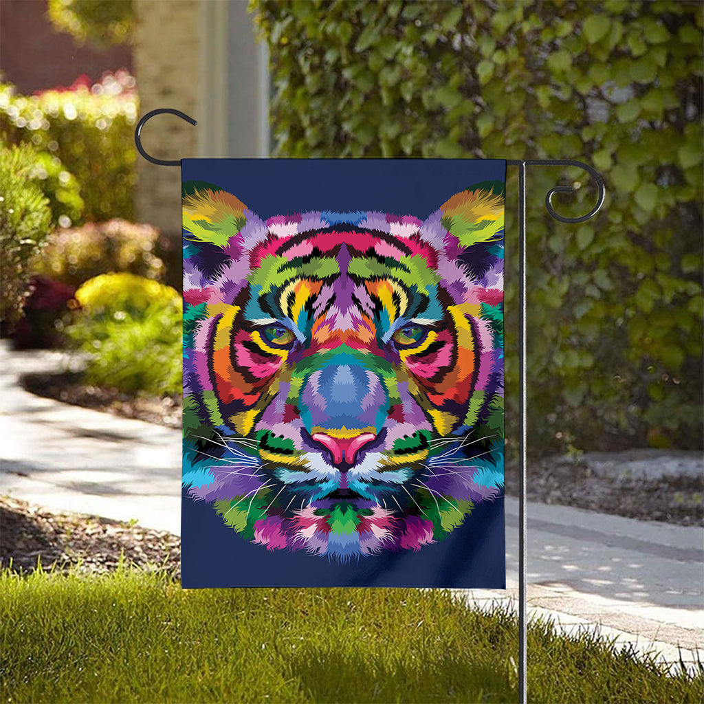 Colorful Tiger Portrait Print House Flag
