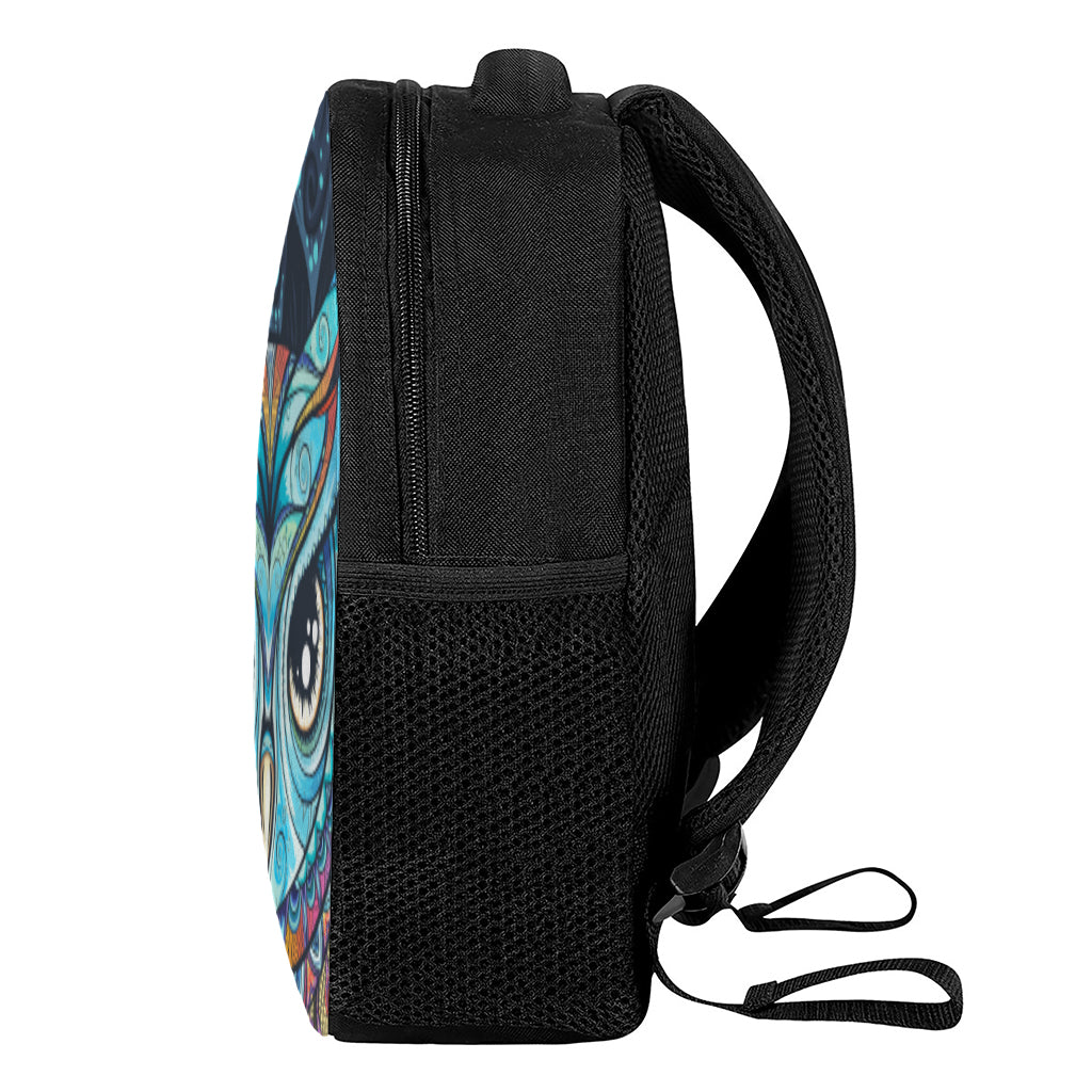 Colorful Tribal Owl Print Casual Backpack