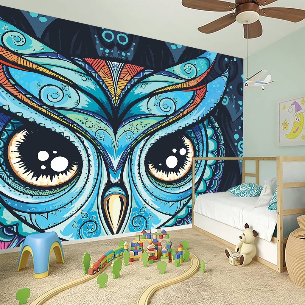 Colorful Tribal Owl Print Wall Sticker