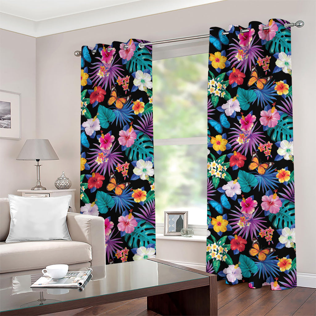 Colorful Tropical Jungle Hawaiian Print Grommet Curtains