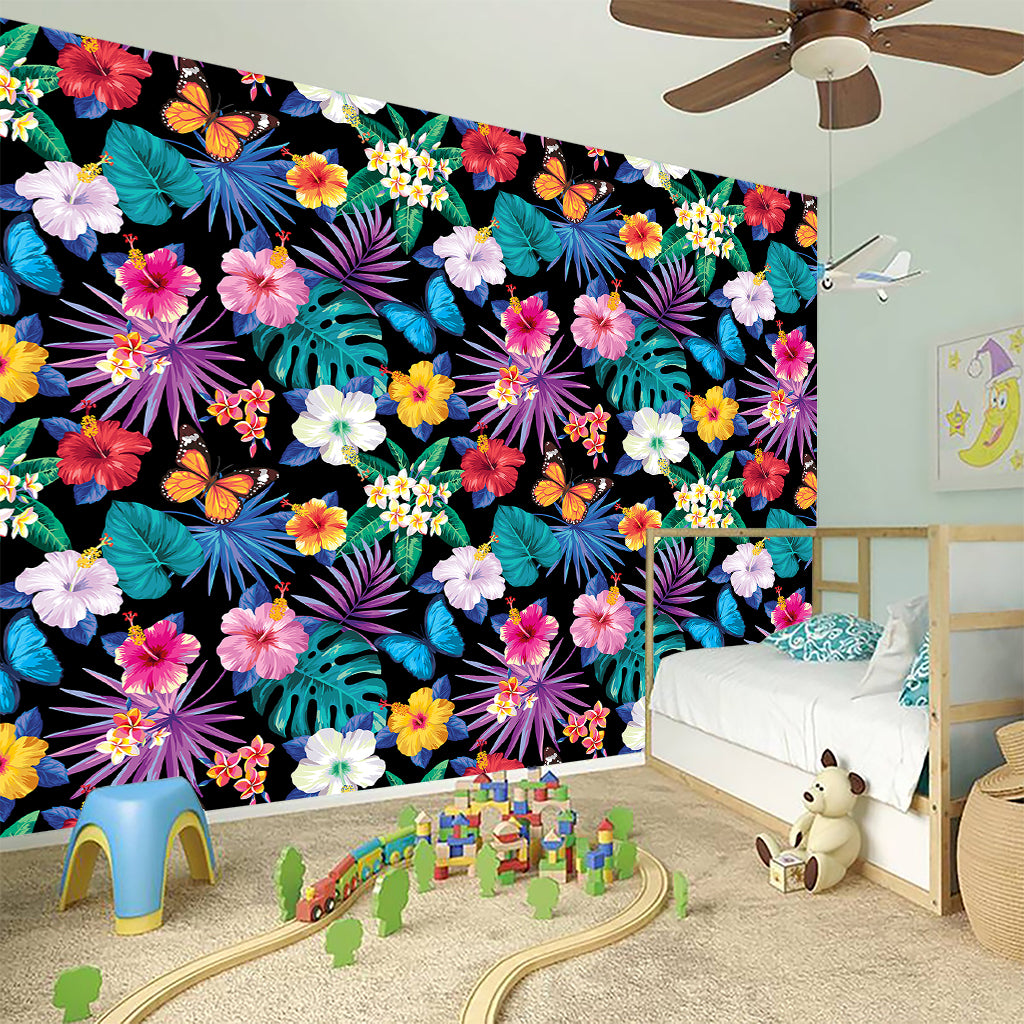 Colorful Tropical Jungle Hawaiian Print Wall Sticker