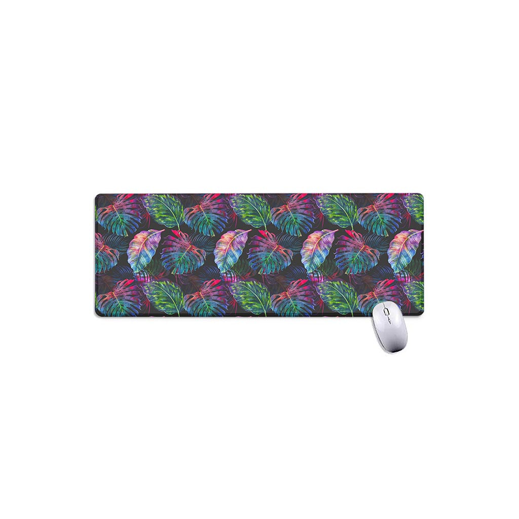 Colorful Tropical Leaves Pattern Print Extended Mouse Pad