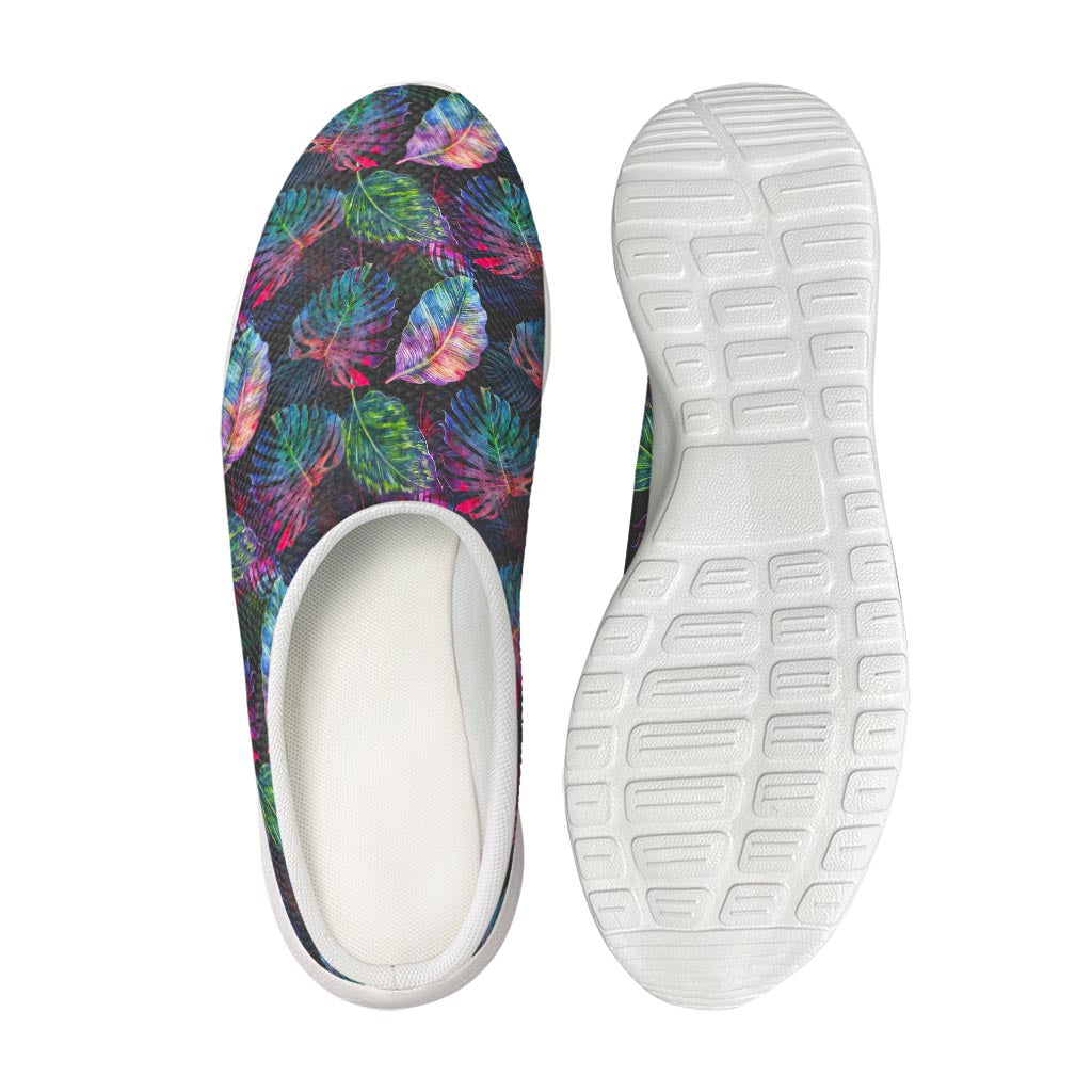 Colorful Tropical Leaves Pattern Print Mesh Casual Shoes