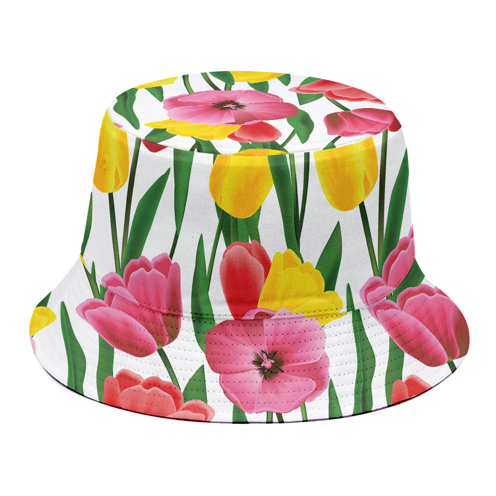 Colorful Tulip Pattern Print Bucket Hat