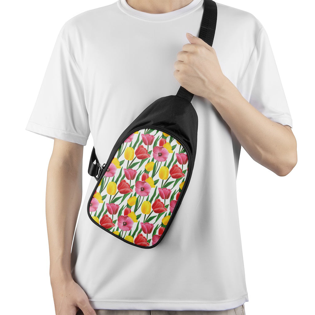 Colorful Tulip Pattern Print Chest Bag