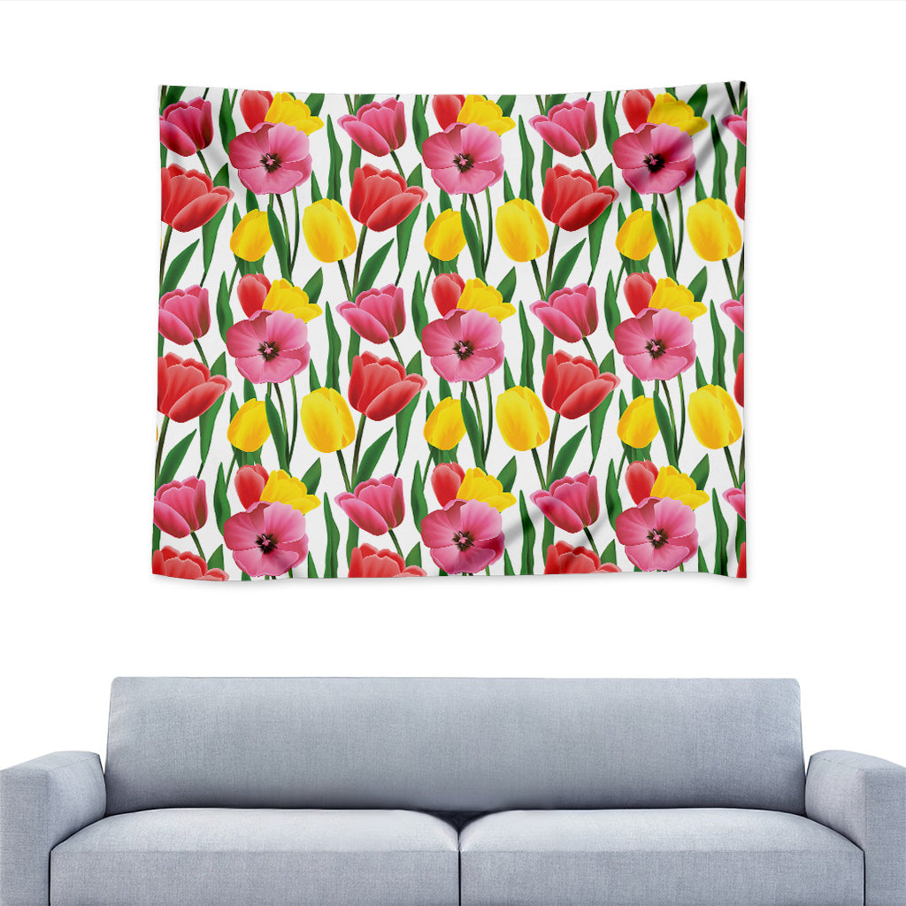 Colorful Tulip Pattern Print Tapestry