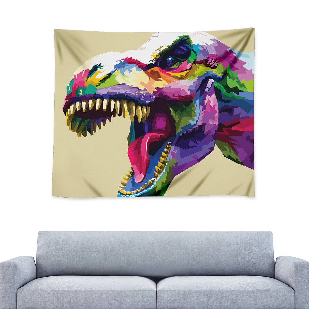 Colorful Tyrannosaurus Rex Print Tapestry