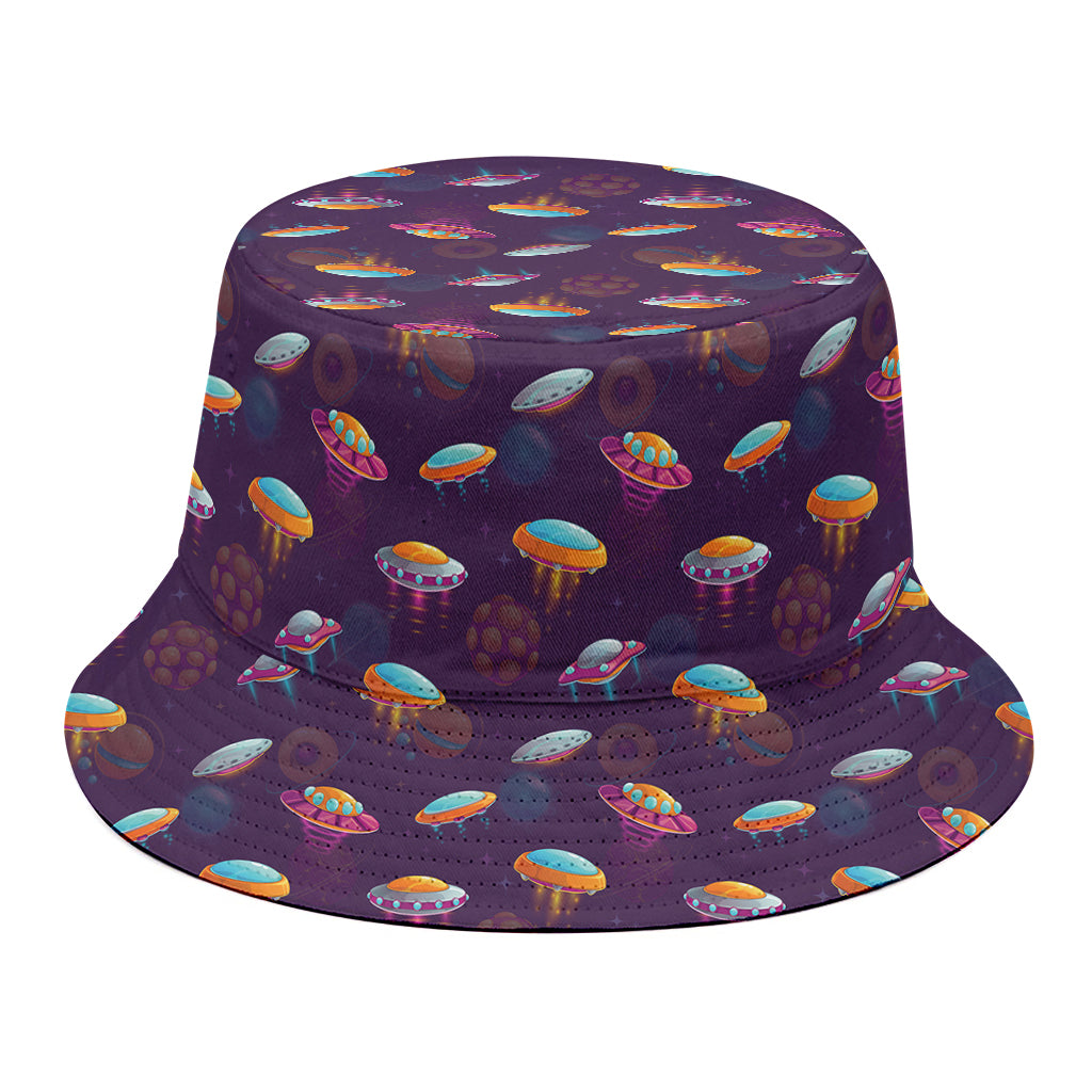 Colorful UFO Pattern Print Bucket Hat