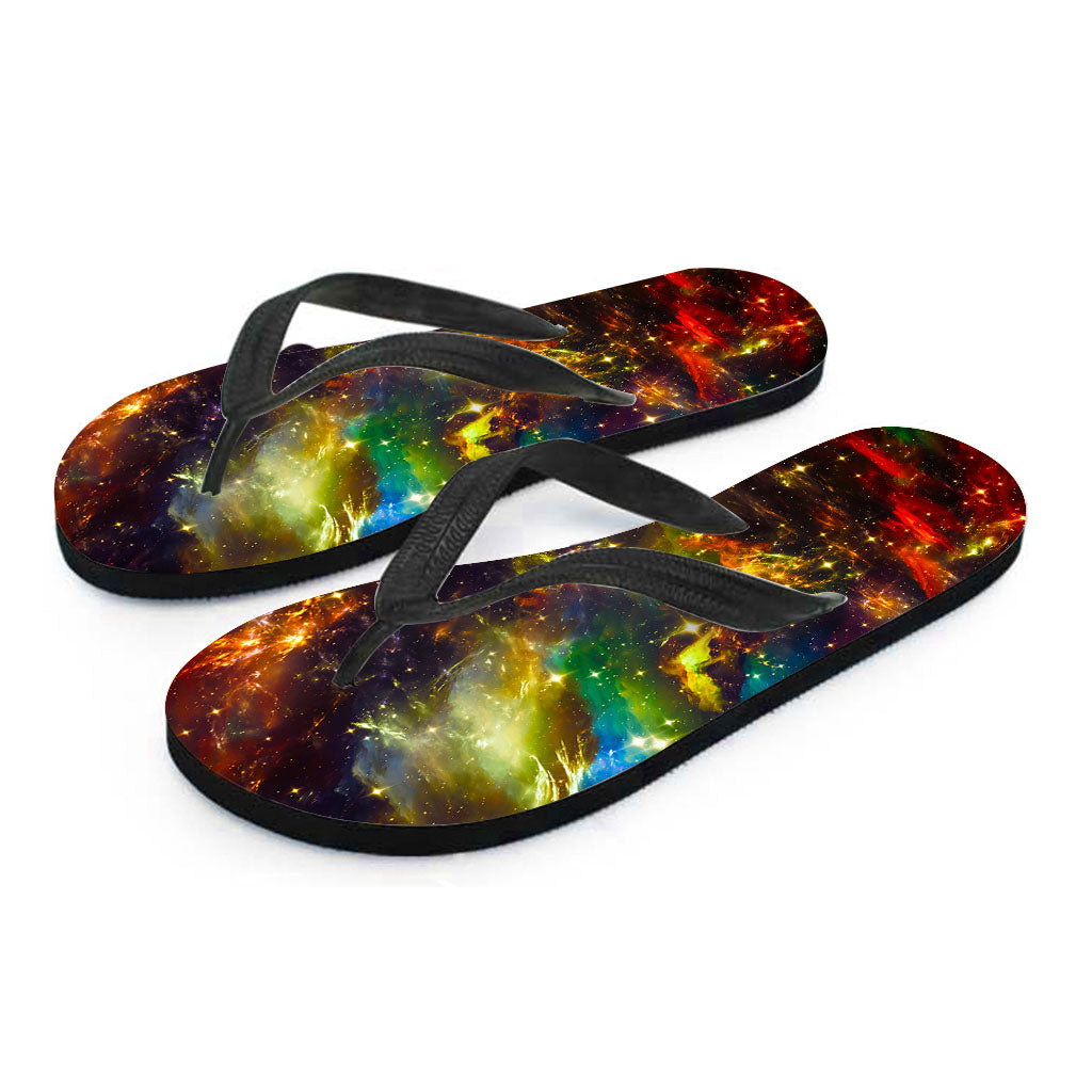 Colorful Universe Galaxy Space Print Flip Flops