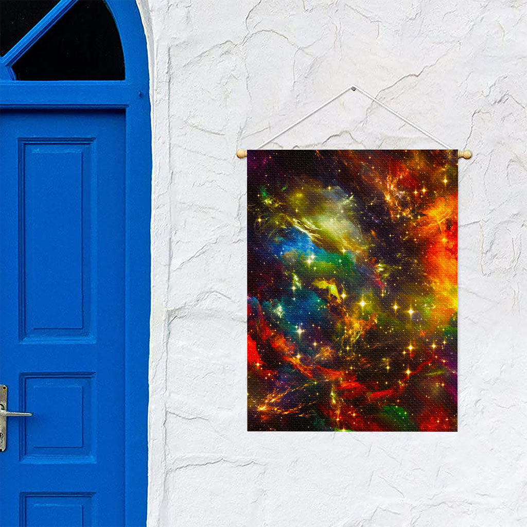 Colorful Universe Galaxy Space Print Garden Flag