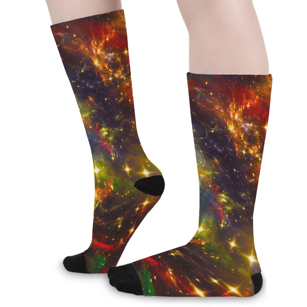 Colorful Universe Galaxy Space Print Long Socks