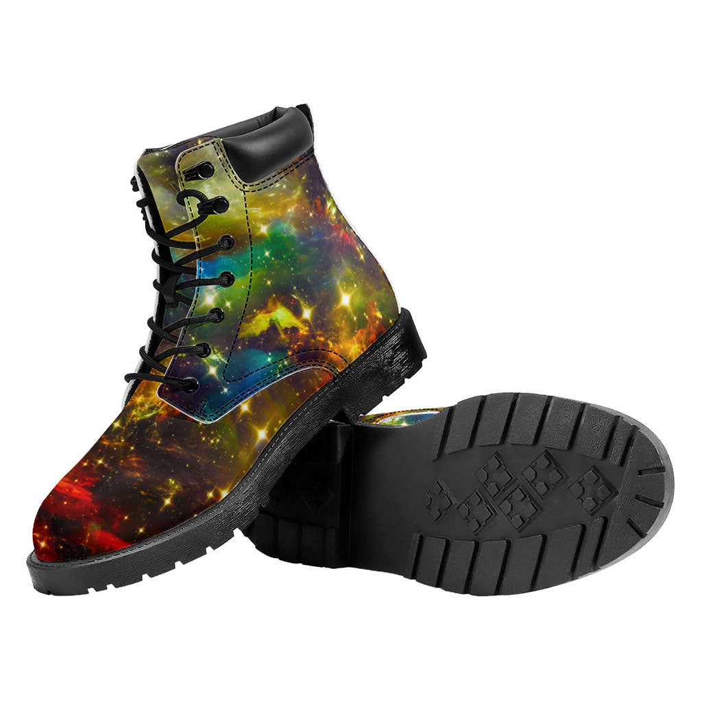 Colorful Universe Galaxy Space Print Work Boots